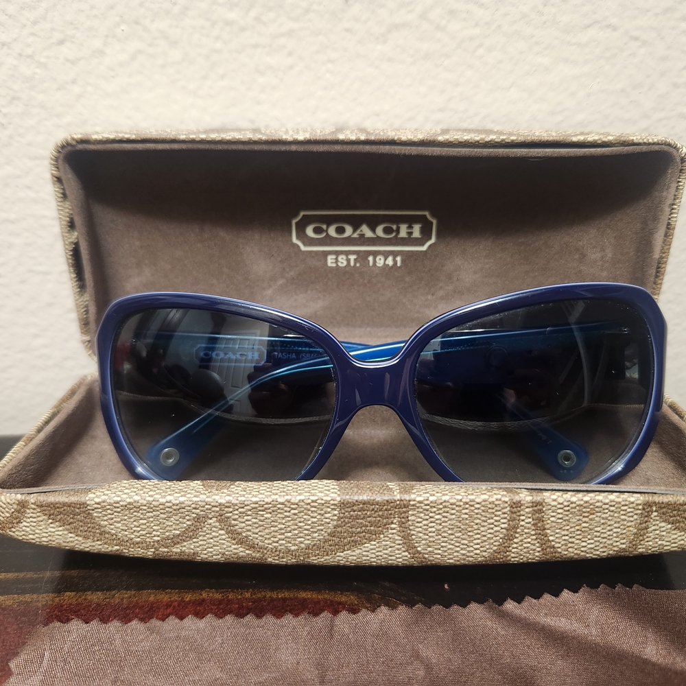 Vintage Coach Women's Blue Sunglasses